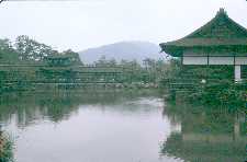 Temple on lake.